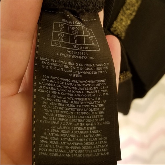 Like-New Guess Black/Gold Body-con Bandage Dress, Size S - Picture 9 of 9